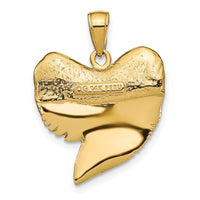 14K Solid Polished 3-D Shark Tooth Pendant-C2613