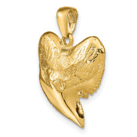 14K Solid Polished 3-D Shark Tooth Pendant-C2613