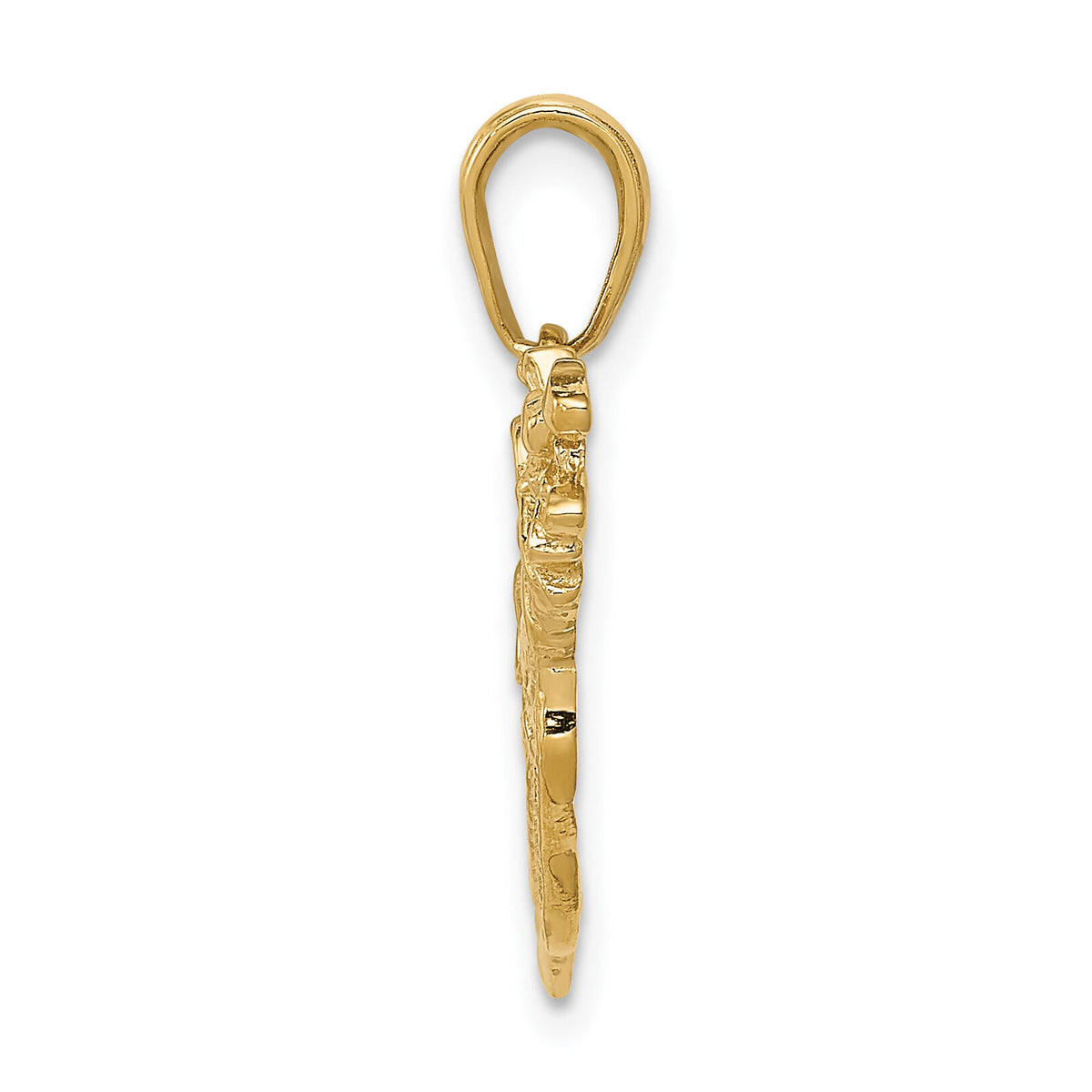 14k Solid Polished Open-Backed Golf Bag with Clubs Charm-C2618