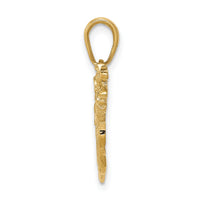 14k Solid Polished Open-Backed Golf Bag with Clubs Charm-C2618