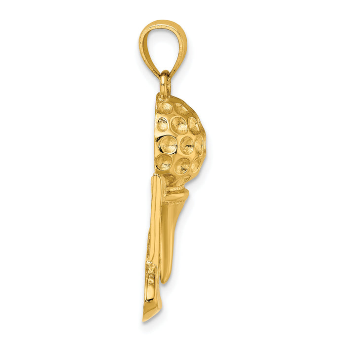14k Solid Polished Open-Backed Golf Charm-C2620