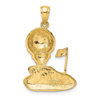 14k Solid Polished Open-Backed Golf Charm-C2620