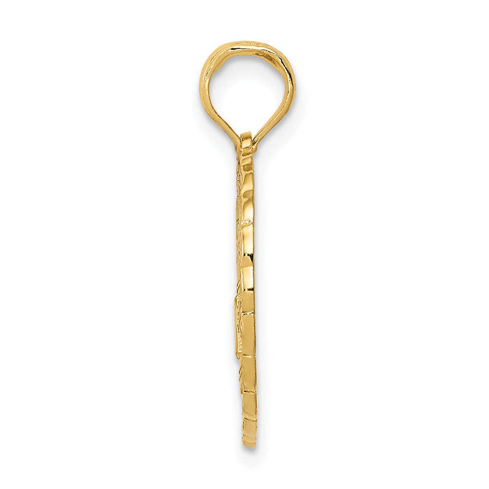 14k Solid Polished Golf Theme Pendant-C2622