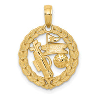 14k Solid Polished Golf Theme Pendant-C2622