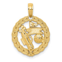 14k Solid Polished Golf Theme Pendant-C2622