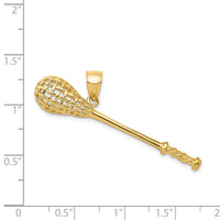 14K Solid Polished 3-D Lacrosse Stick Pendant-C2629