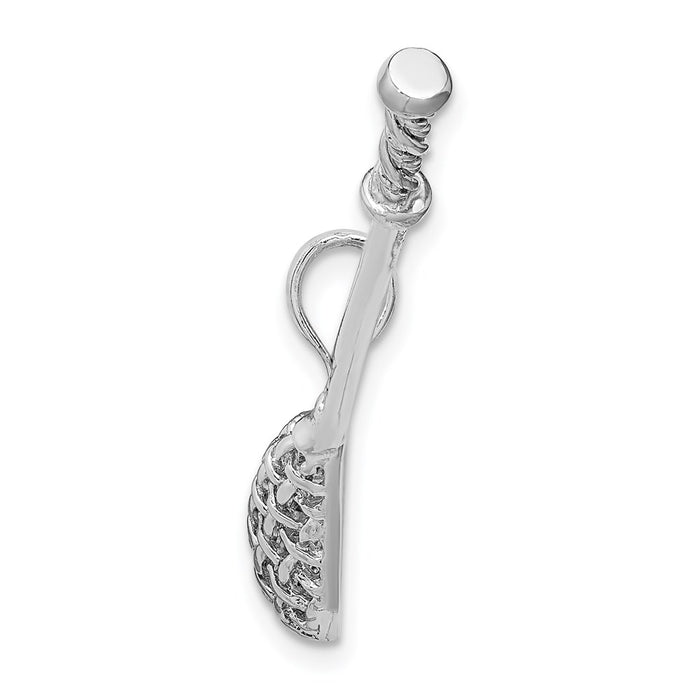 14K White Gold 3-D Lacrosse Stick Charm-C2629W