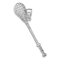 14K White Gold 3-D Lacrosse Stick Charm-C2629W