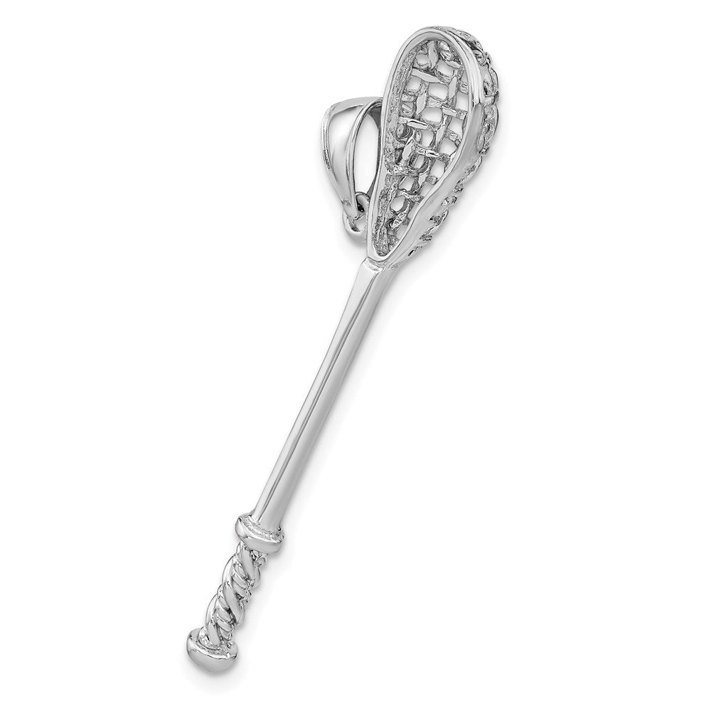 14K White Gold 3-D Lacrosse Stick Charm-C2629W