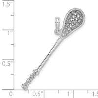 14K White Gold 3-D Lacrosse Stick Charm-C2629W