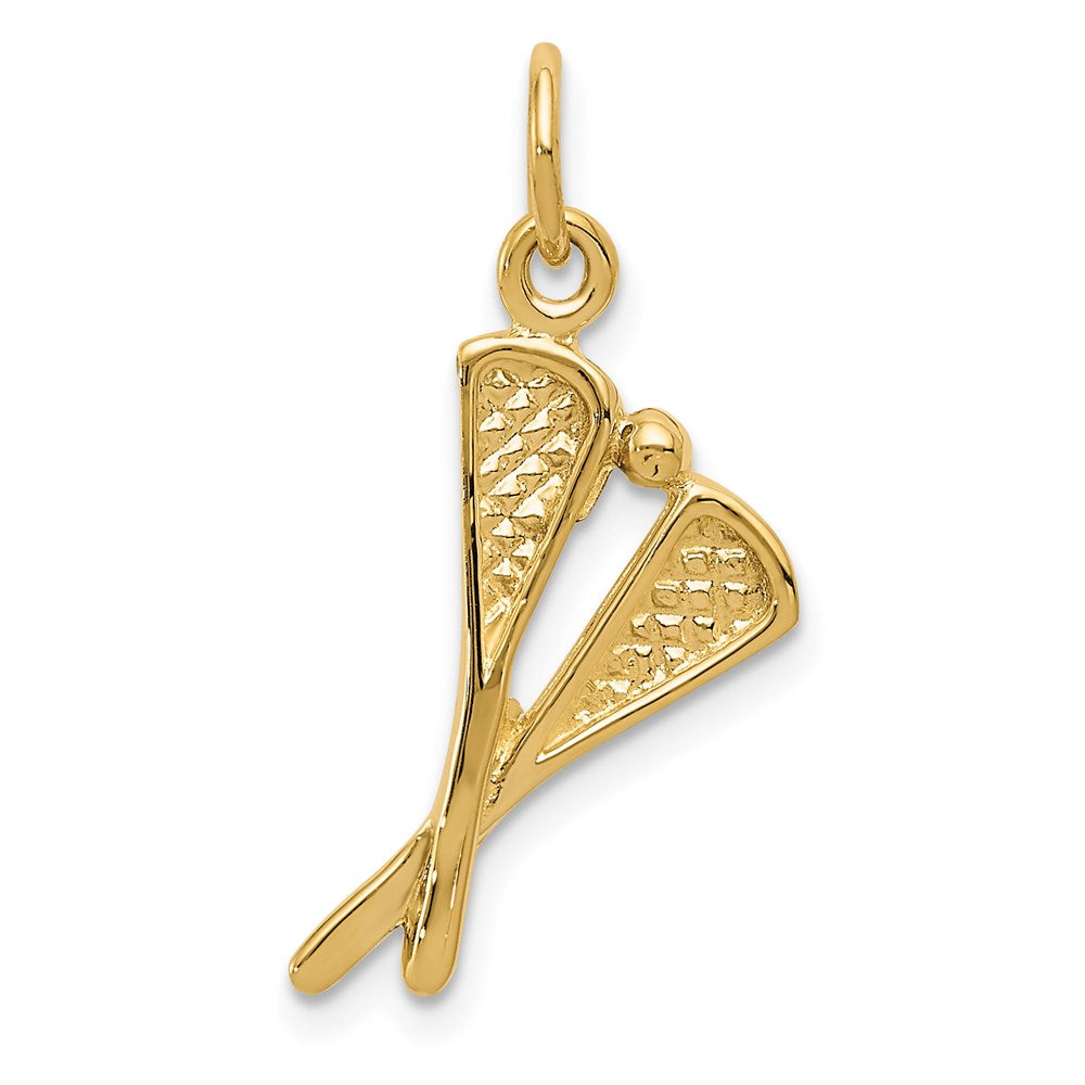 14k Polished Lacrosse Sticks Charm-C2630