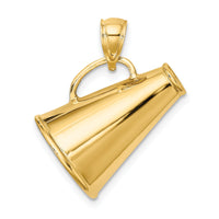 14k Solid Polished 3-D Large Megaphone Charm-C2631