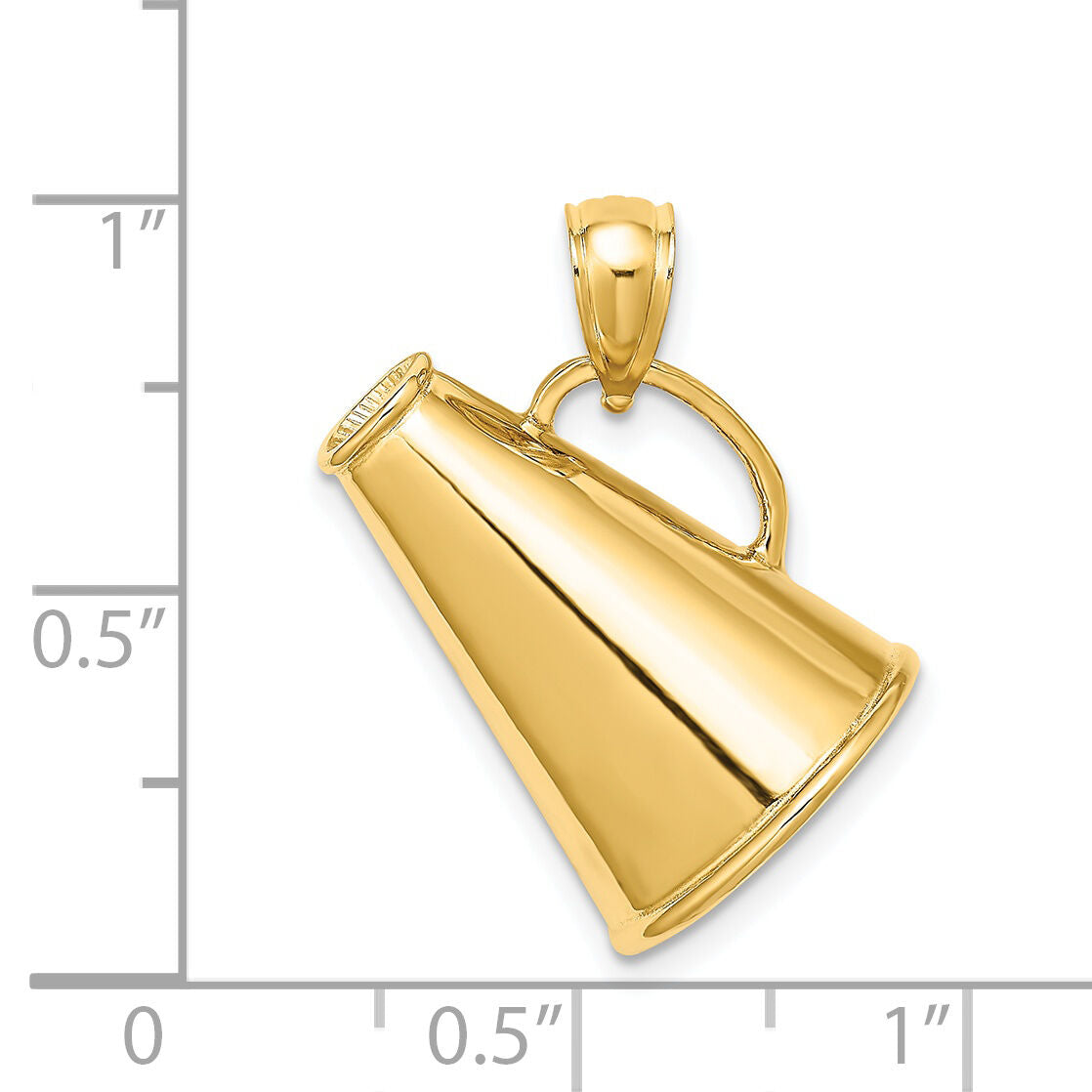 14k Solid Polished 3-D Large Megaphone Charm-C2631