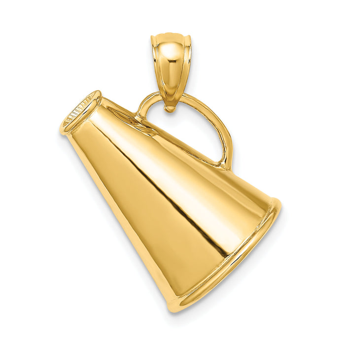 14k Solid Polished 3-D Large Megaphone Charm-C2631
