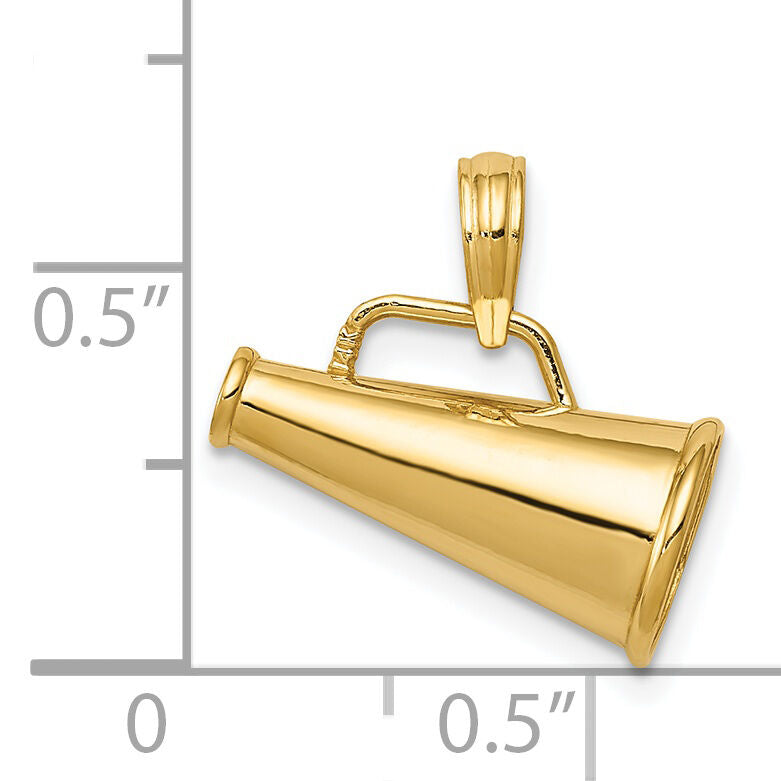 14k Polished 3-D Small Megaphone Pendant-C2632