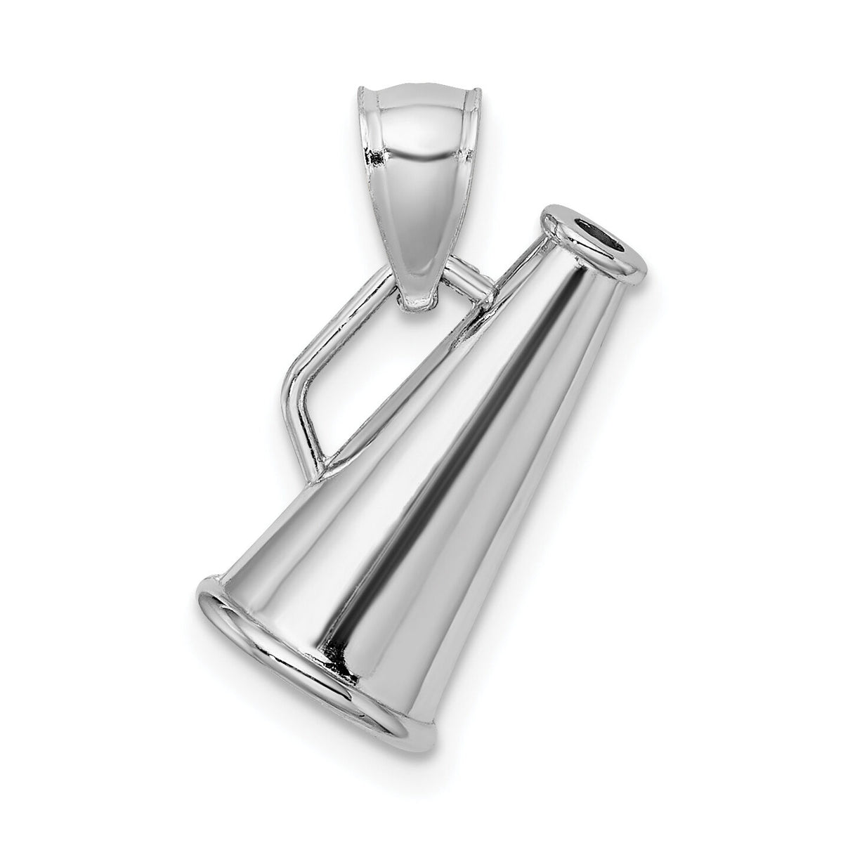 14K White Gold 3-D Megaphone Charm-C2632W