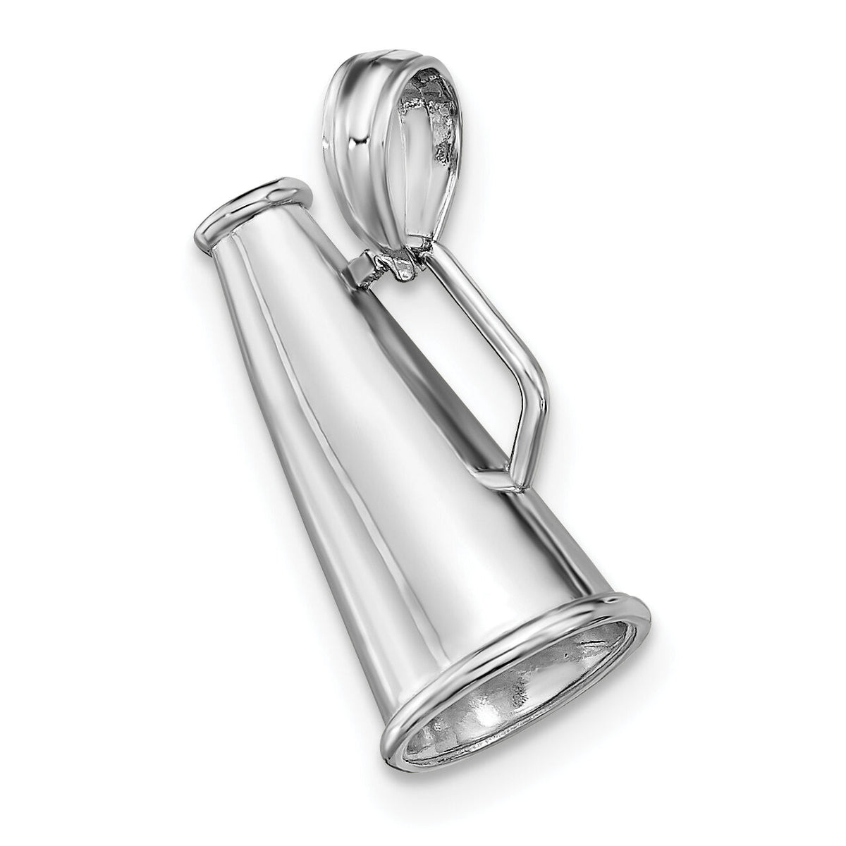 14K White Gold 3-D Megaphone Charm-C2632W
