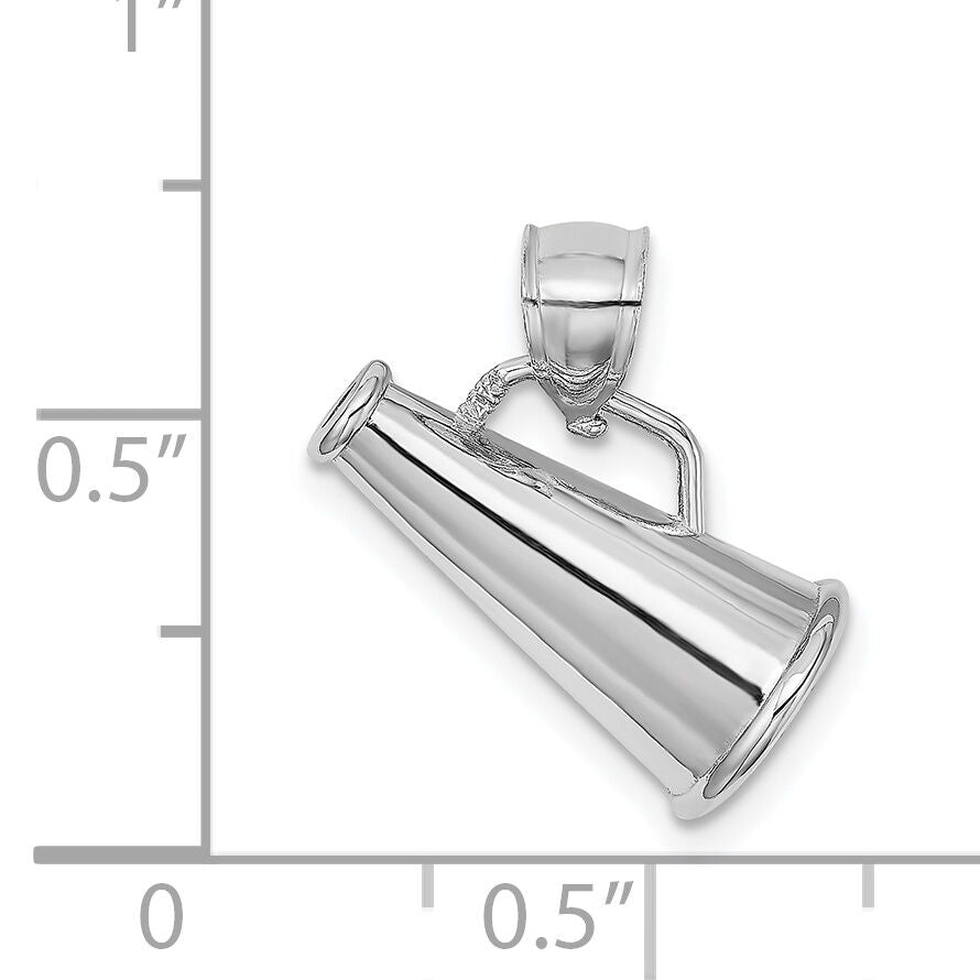 14K White Gold 3-D Megaphone Charm-C2632W
