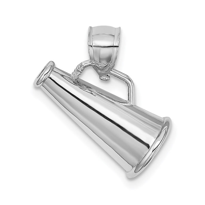 14K White Gold 3-D Megaphone Charm-C2632W