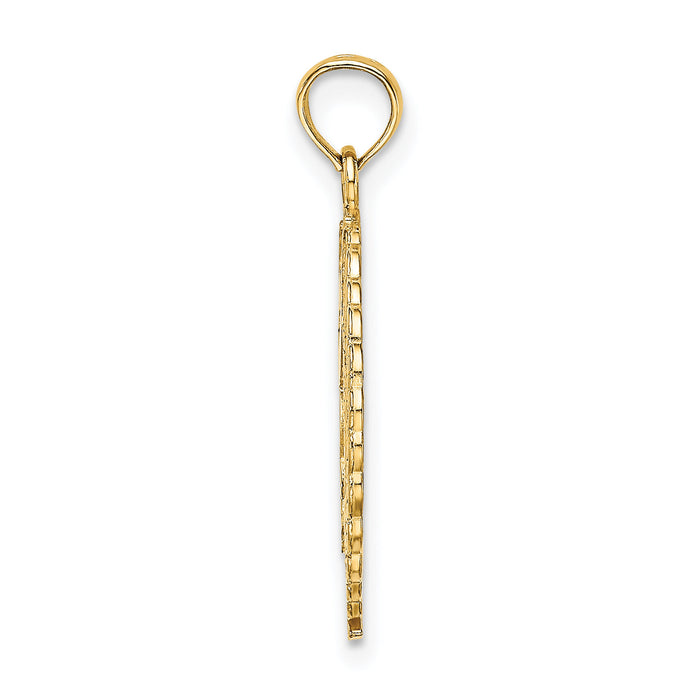 14k Solid Polished Framed Gymnast Charm-C2635