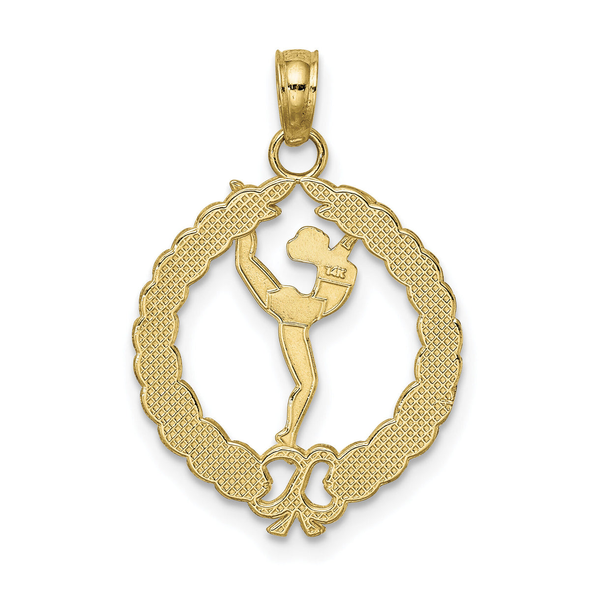 14k Solid Polished Framed Gymnast Charm-C2635