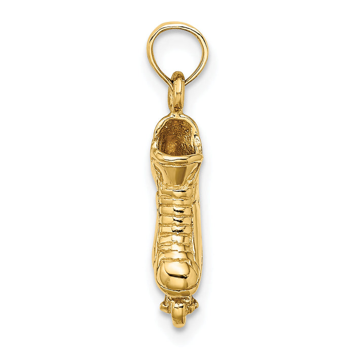 14K Solid Polished 3-D Rollerblade Charm-C2638
