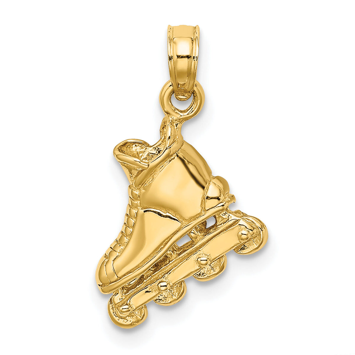 14K Solid Polished 3-D Rollerblade Charm-C2638