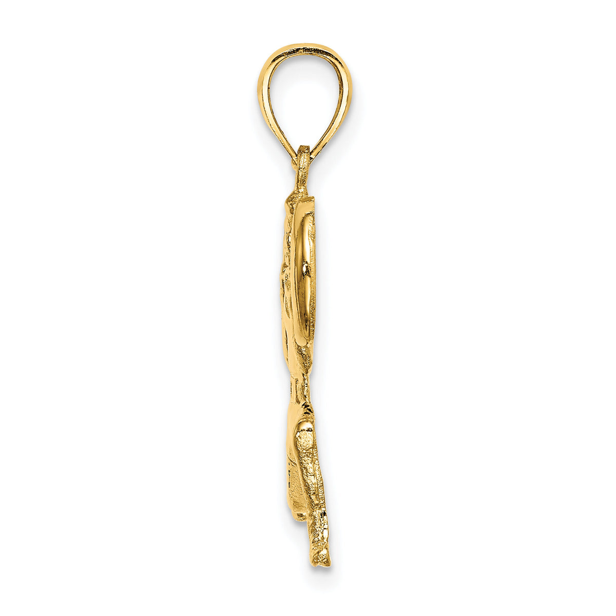 14k Solid Polished Weightlifter Pendant-C2640