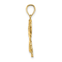 14k Solid Polished Weightlifter Pendant-C2640