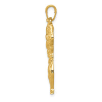 14k Solid Polished Weightlifter Pendant-C2641