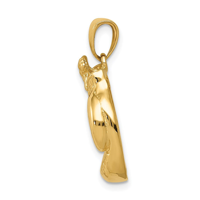 14k Solid Polished Open-Backed Boxing Gloves Pendant-C2643