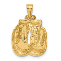 14k Solid Polished Open-Backed Boxing Gloves Pendant-C2643