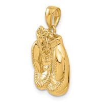14k Solid Polished Open-Backed Boxing Gloves Pendant-C2643