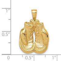 14k Solid Polished Open-Backed Boxing Gloves Pendant-C2643