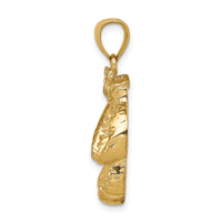 14k Solid Polished Open-Backed Boxing Gloves Pendant-C2644