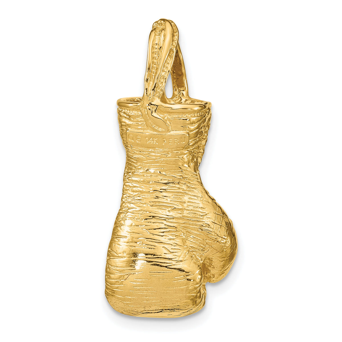 14K Hollow Polished 3-D Boxing Glove Pendant-C2645