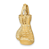 14K Hollow Polished 3-D Boxing Glove Pendant-C2645