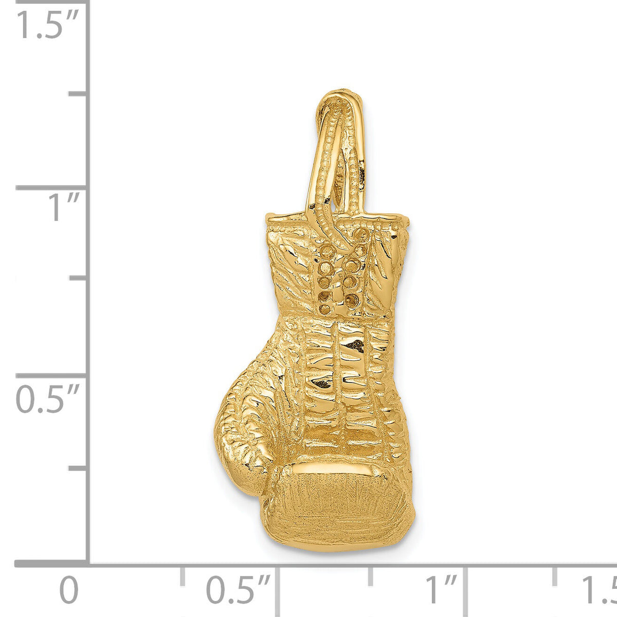 14K Hollow Polished 3-D Boxing Glove Pendant-C2645