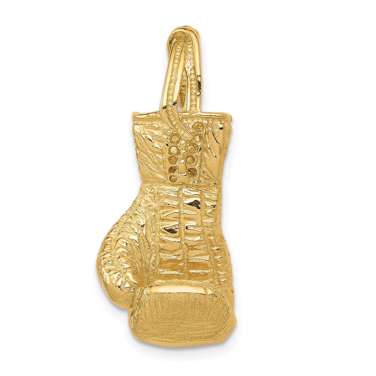 14K Hollow Polished 3-D Boxing Glove Pendant-C2645