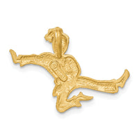 14k  Satin Diamond-cut Open-Backed Karate Female Chain Slide-C2646
