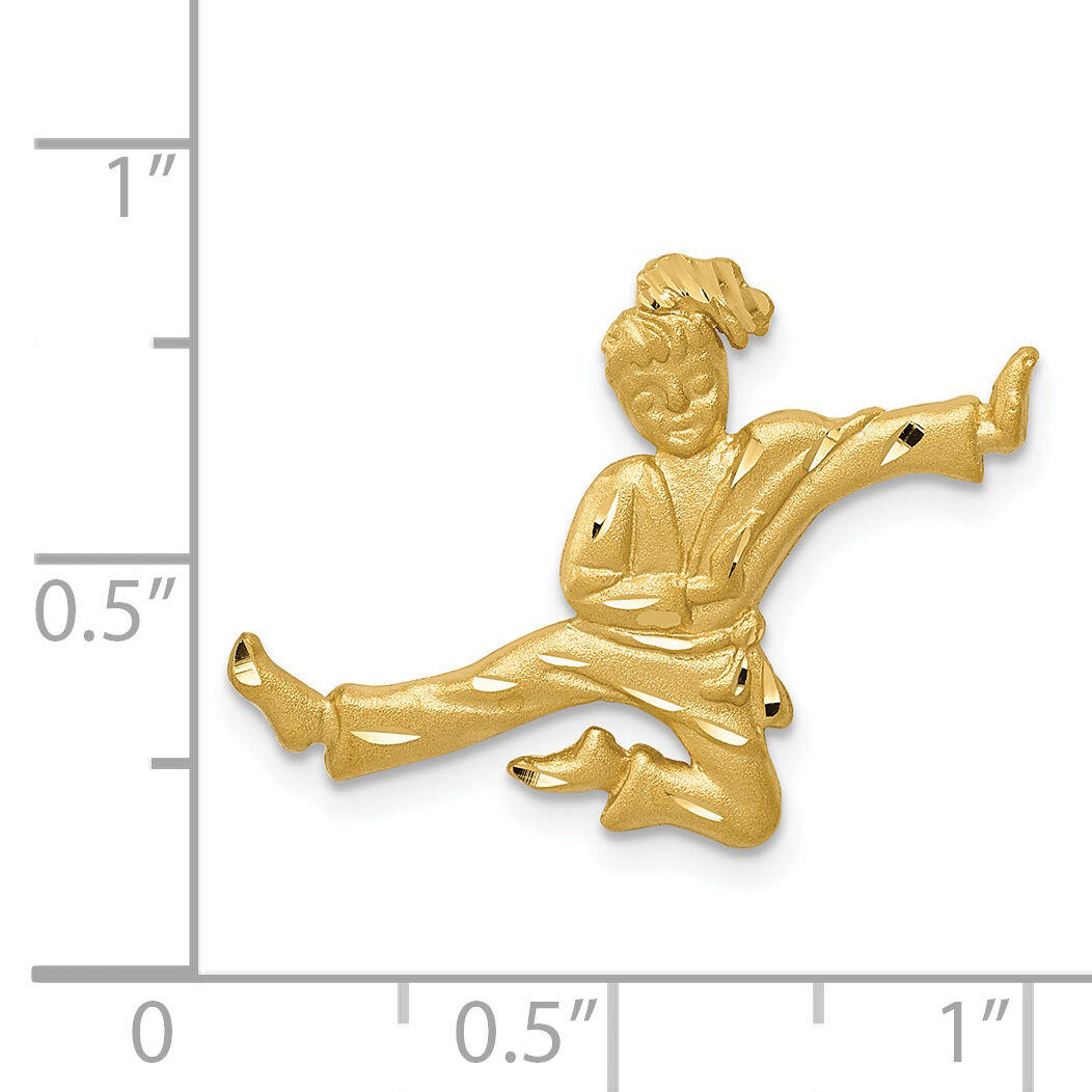14k  Satin Diamond-cut Open-Backed Karate Female Chain Slide-C2646
