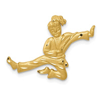 14k  Satin Diamond-cut Open-Backed Karate Female Chain Slide-C2646