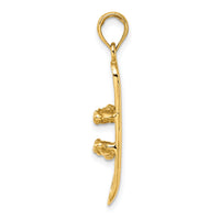 14K Solid Polished 3-D Snowboard Charm-C2650