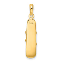 14K Solid Polished 3-D Snowboard Charm-C2650