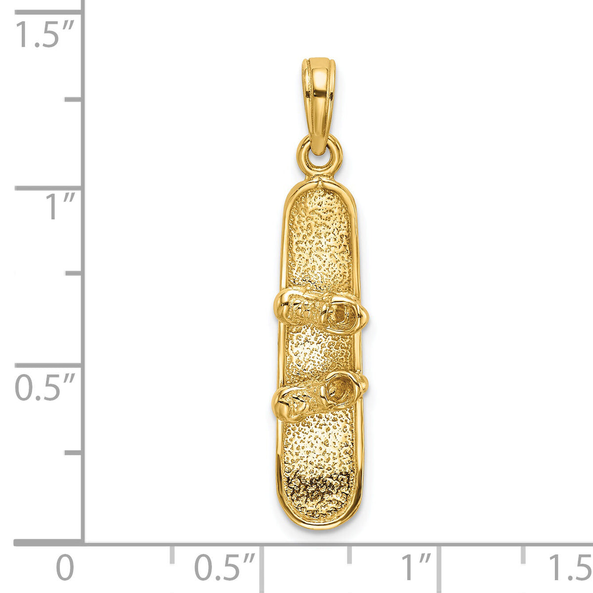 14K Solid Polished 3-D Snowboard Charm-C2650