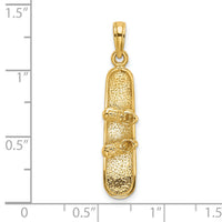 14K Solid Polished 3-D Snowboard Charm-C2650