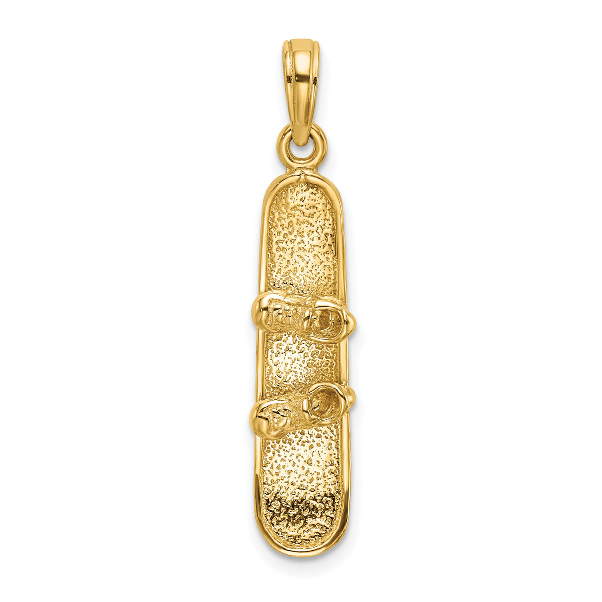 14K Solid Polished 3-D Snowboard Charm-C2650