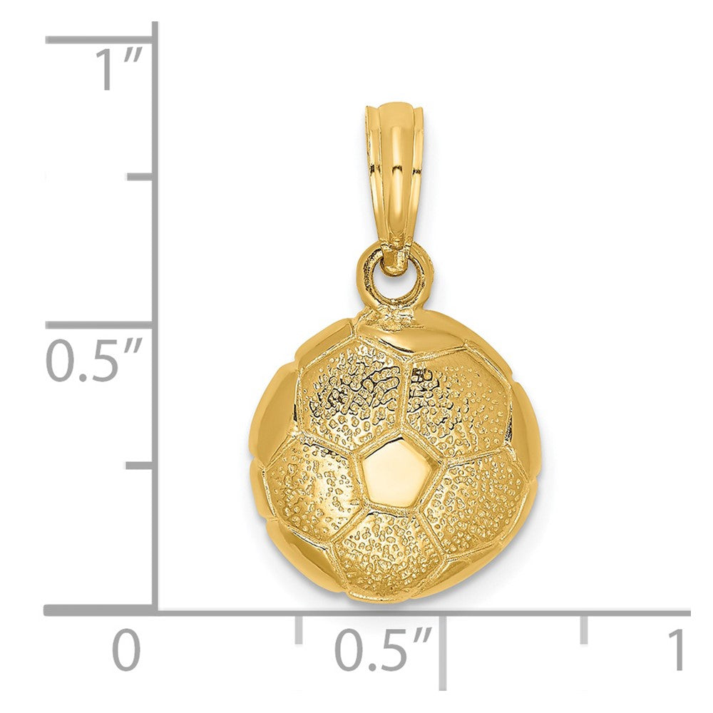 14k Solid Polished Open-Backed Soccer Ball Charm-C2652