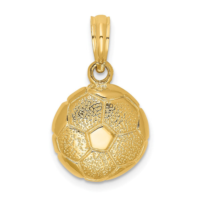 14k Solid Polished Open-Backed Soccer Ball Charm-C2652