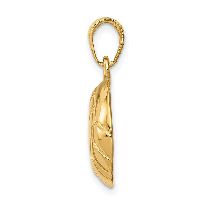 14k Polished Open-Backed Volleyball Pendant-C2655